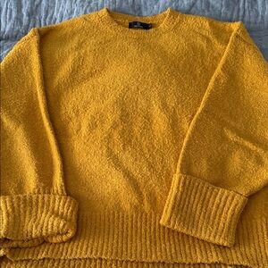 Yellow Bouclé Crewneck Sweater